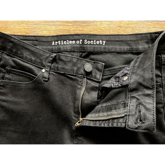 ARTICLES of SOCIETY ‘Carly Skinny Crop’ Distressed Black Denim Jeans size 27 - Picture 6 of 11